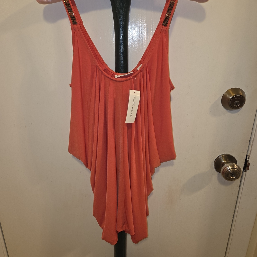 New York & Company Draped Tank Top Medium NWT